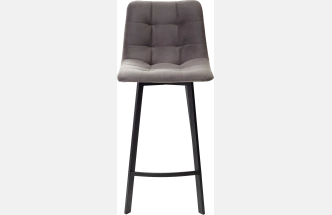 Полубарный стул Chilli-QB Square, графит #14, велюр, черный каркас (H=66cm)