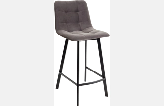 Полубарный стул Chilli-QB Square, графит #14, велюр, черный каркас (H=66cm)