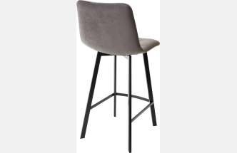 Полубарный стул Chilli-QB Square, графит #14, велюр, черный каркас (H=66cm)