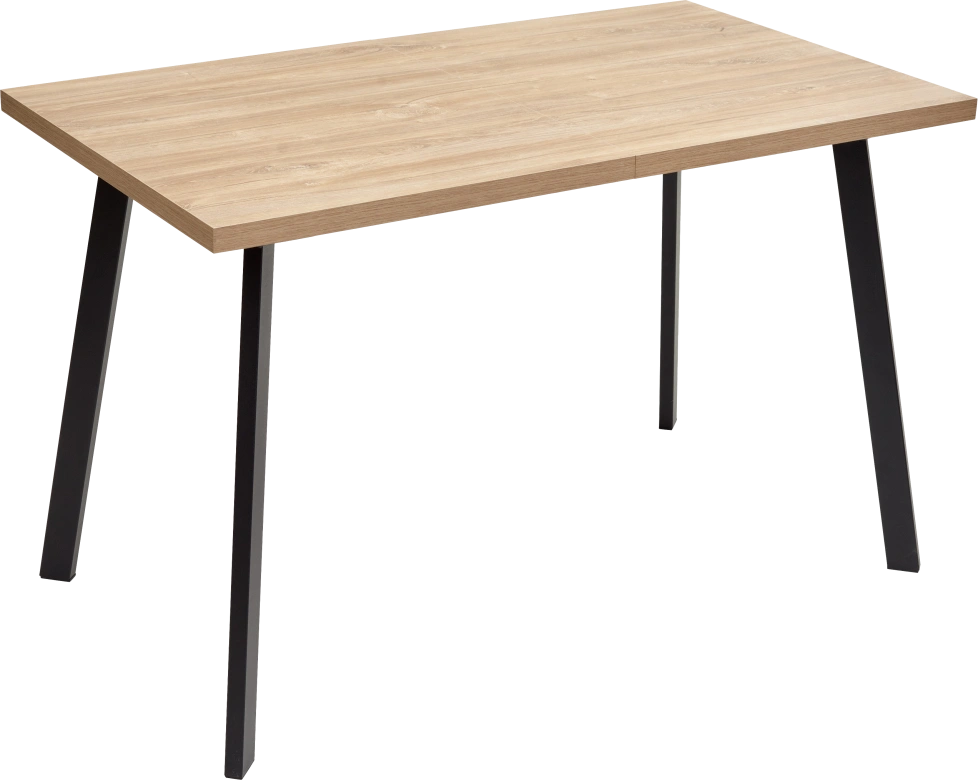 Кухонный стол раздвижной Фин 120, Дуб Канзас, черный каркас