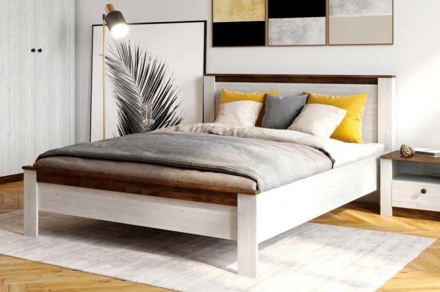 Кровать Даллас 140, полутораспальная, дуб винтерберг / таксония