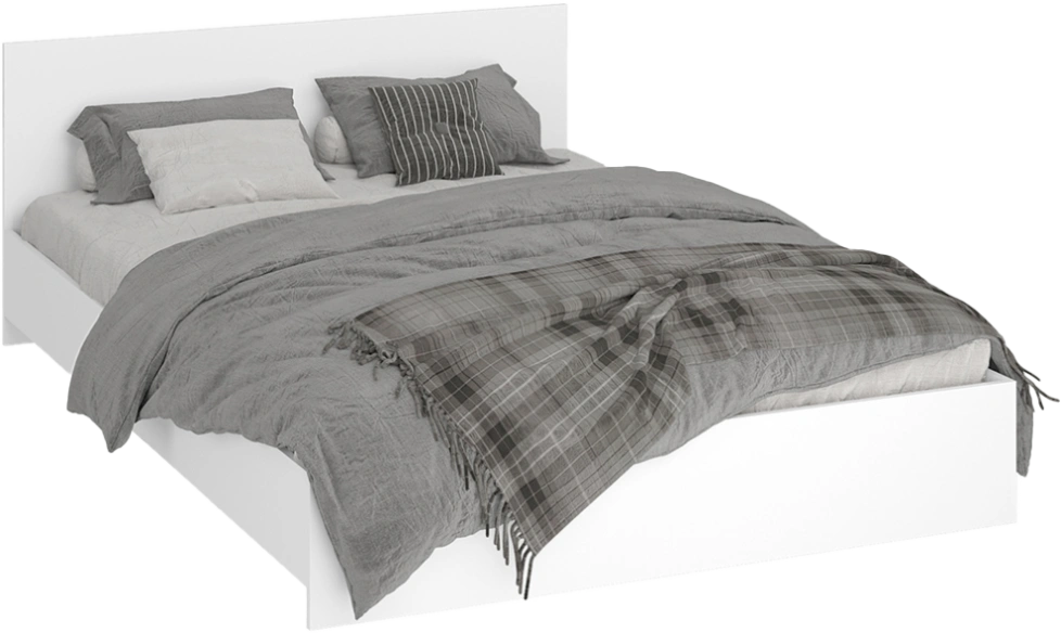 Кровать Адайн КР-140, 140x200, белое дерево / белое дерево