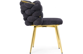 Стул Rendi, дизайнерский, мягкий, gray / gold
