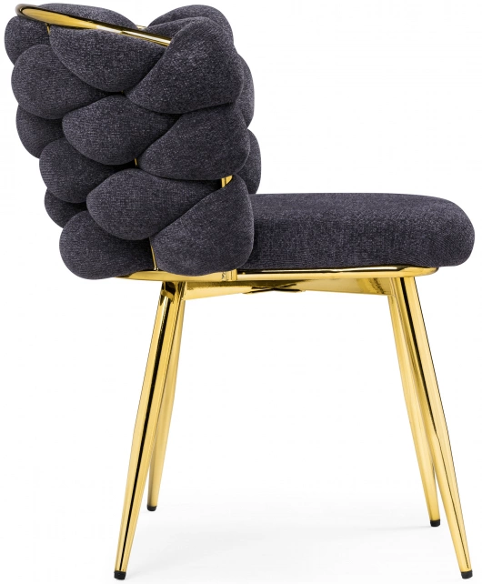 Стул Rendi, дизайнерский, мягкий, gray / gold