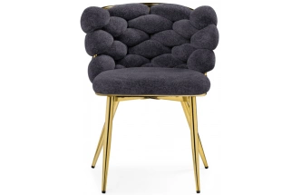 Стул Rendi, дизайнерский, мягкий, gray / gold