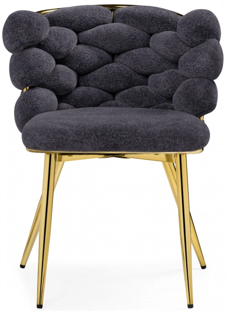 Стул Rendi, дизайнерский, мягкий, gray / gold