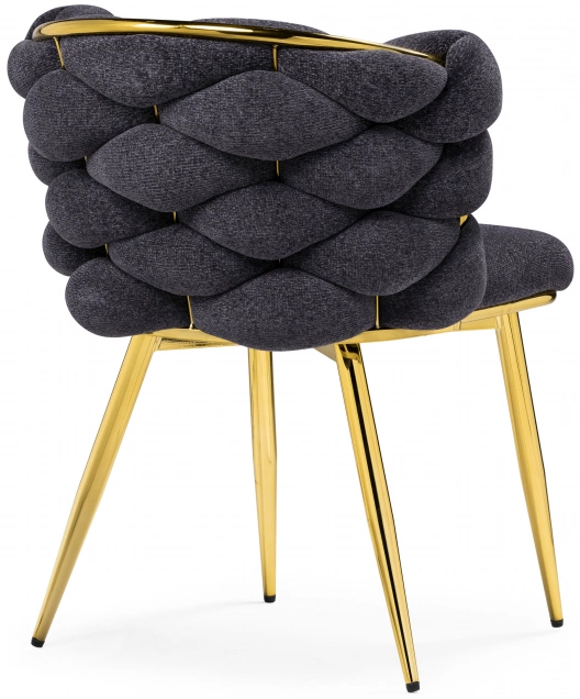 Стул Rendi, дизайнерский, мягкий, gray / gold