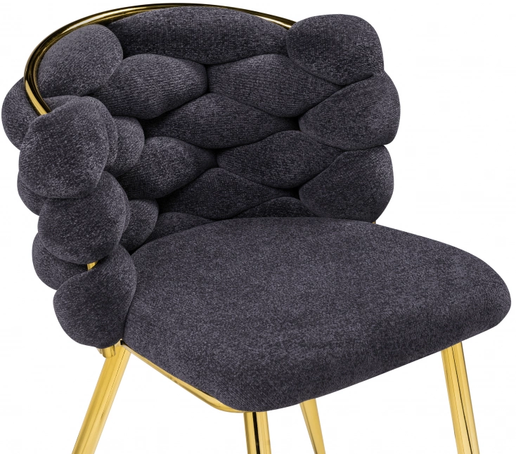 Стул Rendi, дизайнерский, мягкий, gray / gold