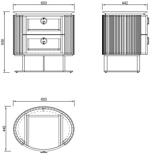 Тумба прикроватная Luciano, с ящиками