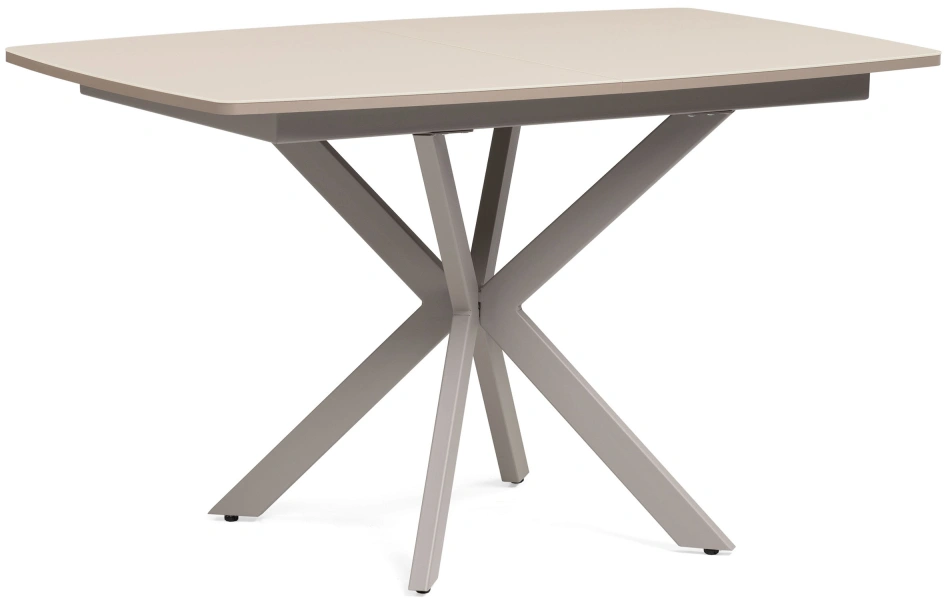 Кухонный стол раздвижной Палу 130, стекло, латте / капучино