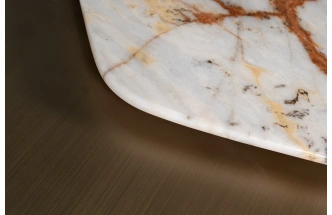 Журнальный стол Island, 84x69x45, мрамор, МДФ, белый мрамор / бронза / бронза