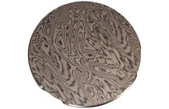 Журнальный стол 58DB-23401, 110x110x32, МДФ, шпон, бежевый / латунь