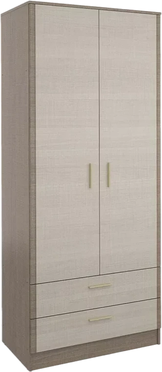 Шкаф Юта, двухдверный с ящиком, Крослайн карамель / Латте