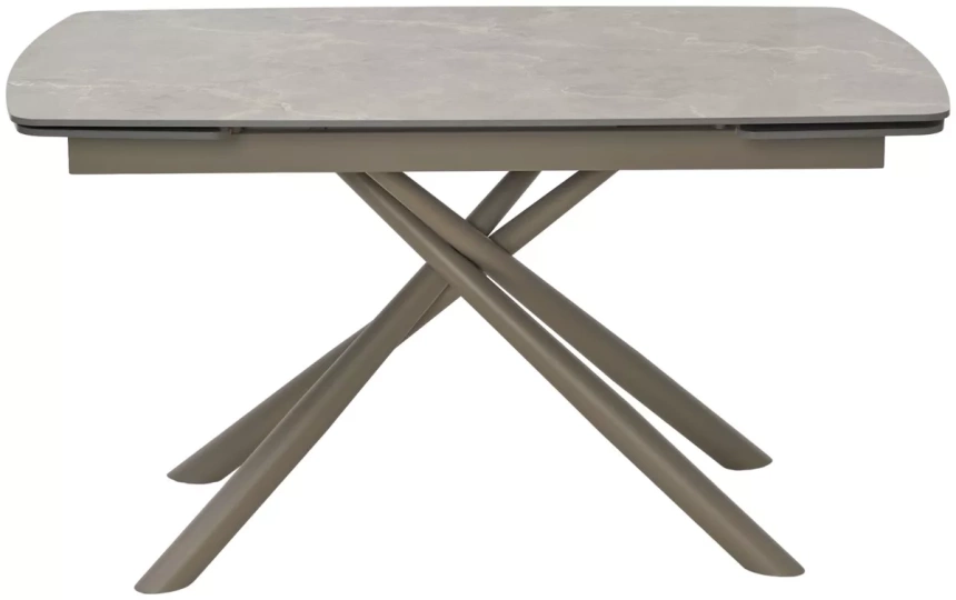 Кухонный стол раздвижной Rivoli 140, Matt Latte Stone Solid Ceramic, Taupe