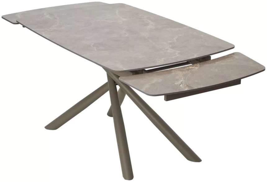 Кухонный стол раздвижной Rivoli 140, Matt Latte Stone Solid Ceramic, Taupe