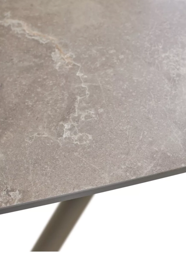 Кухонный стол раздвижной Rivoli 140, Matt Latte Stone Solid Ceramic, Taupe