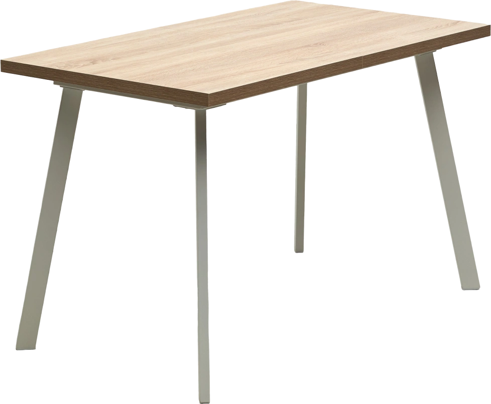 Кухонный стол раздвижной Фин 120, Дуб Бардолино, белый каркас