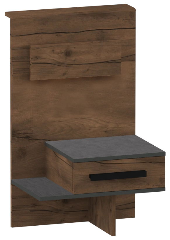 Тумба прикроватная Глазго, с ящиком, металл бруклин / таксония