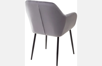 Стул Alabama, мягкий, Bluvel-14 Grey, велюр, черный каркас