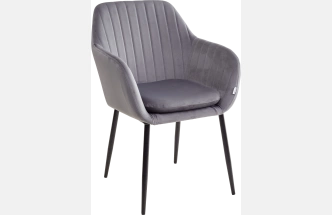 Стул Alabama, мягкий, Bluvel-14 Grey, велюр, черный каркас