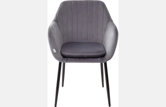 Стул Alabama, мягкий, Bluvel-14 Grey, велюр, черный каркас