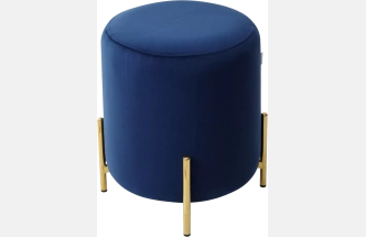 Пуф Rice, Bluvel-86 navy blue / gold