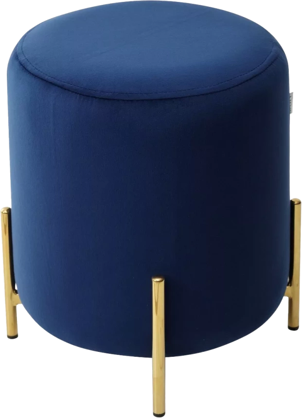 Пуф Rice, Bluvel-86 navy blue / gold