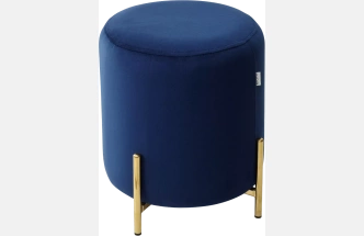 Пуф Rice, Bluvel-86 navy blue / gold