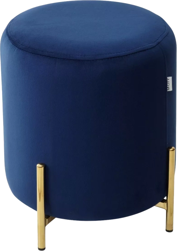 Пуф Rice, Bluvel-86 navy blue / gold