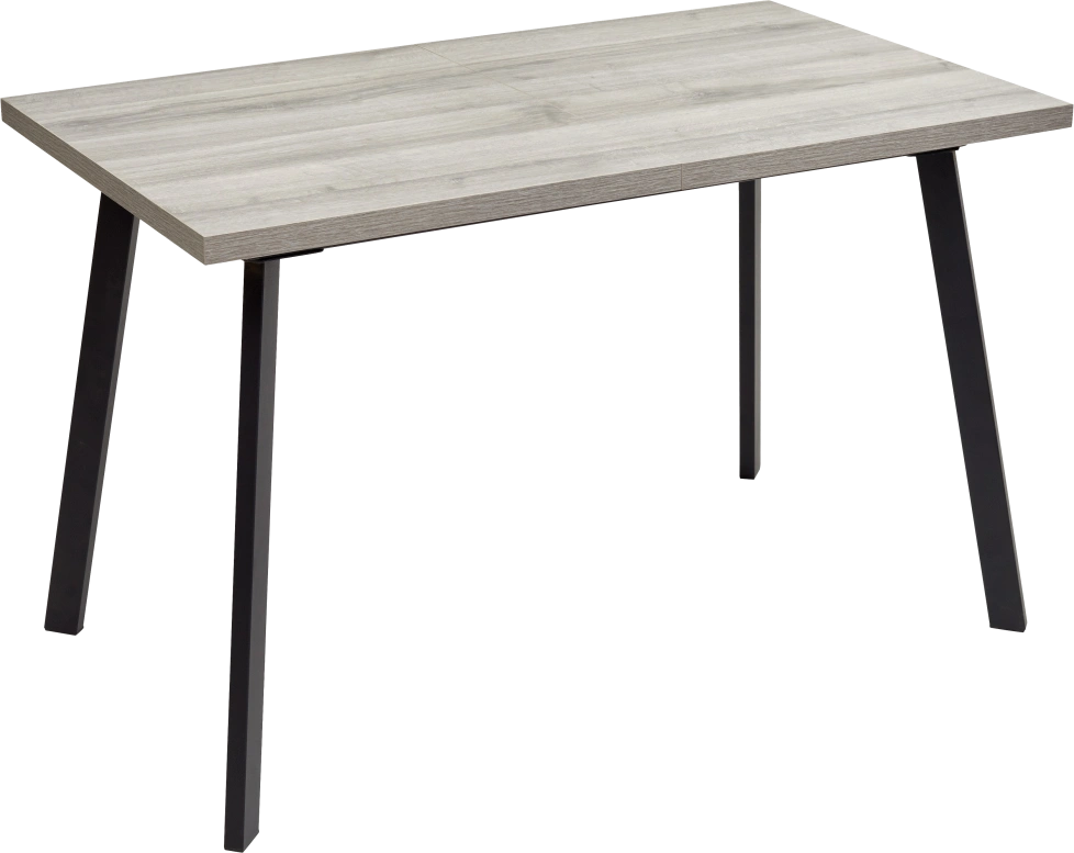 Кухонный стол раздвижной Фин 120, Дуб Шерман серый, черный каркас