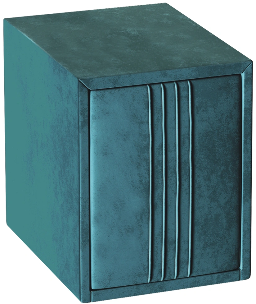 Тумба прикроватная Севилья, мягкая, с ящиками, велюр, мора океан