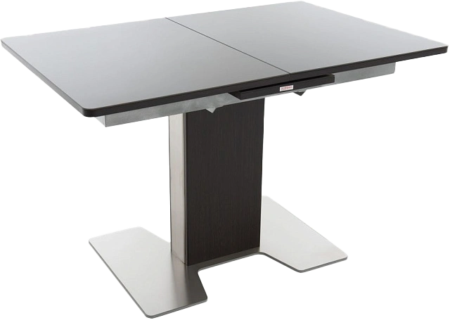 Кухонный стол Сардиния, черный, стекло, каркас черный