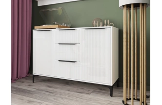 Комод широкий Иадама, белый / белый глянец