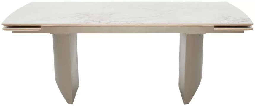 Обеденный раздвижной стол Пуанто 200, Brecha Crema Elegance, керамика, латте каркас 