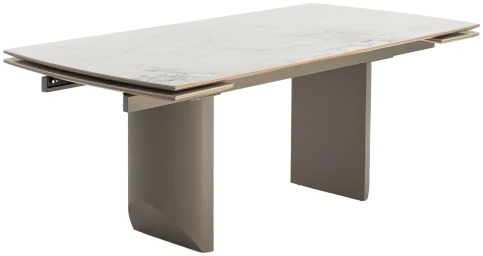 Обеденный раздвижной стол Пуанто 200, Brecha Crema Elegance, керамика, латте каркас 