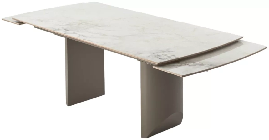 Обеденный раздвижной стол Пуанто 200, Brecha Crema Elegance, керамика, латте каркас 