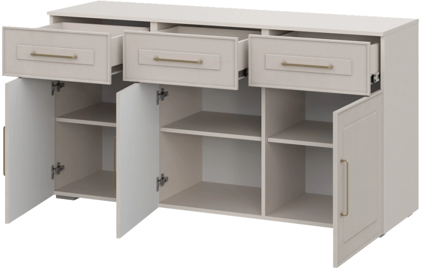 Комод Мотру, с тремя ящиками, ТБ-01 кашемир / шампань