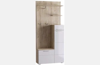 Прихожая Лайн, дуб серый craft K 002 PW / белый глянец 