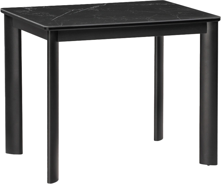 Кухонный стол раздвижной Кина, 90(130), керамика, shakespeare black, каркас черный