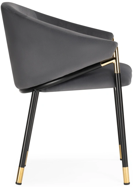 Стул  Molton, мягкий, серый / чёрный / золотой