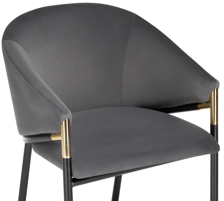 Стул  Molton, мягкий, серый / чёрный / золотой