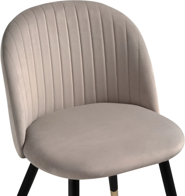 Стул мягкий Gabi, латте / черный с золотом