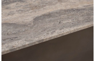 Журнальный стол 58DB-24079, 110x110x35, мрамор, бежевый мрамор / латунь