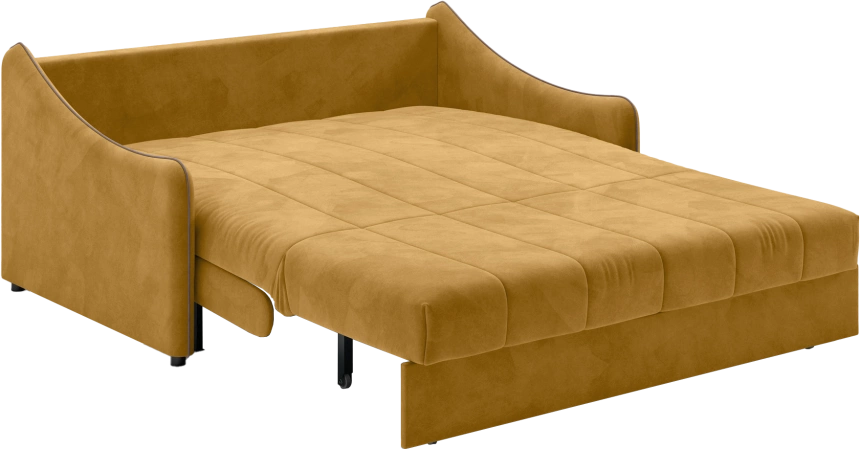Диван прямой Дели 160, модель 032, Ultra Mustard​ / Ultra Stone​ (горчичный)