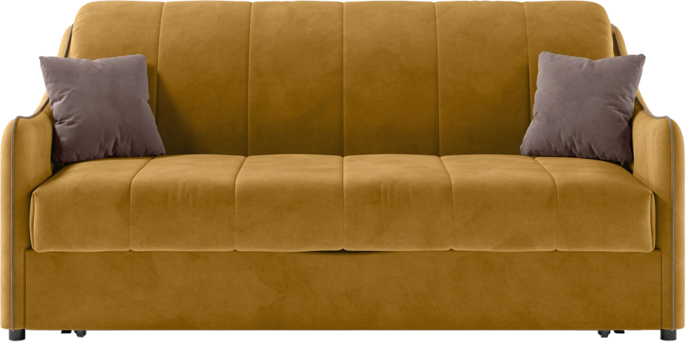 Диван прямой Дели 160, модель 032, Ultra Mustard​ / Ultra Stone​ (горчичный)