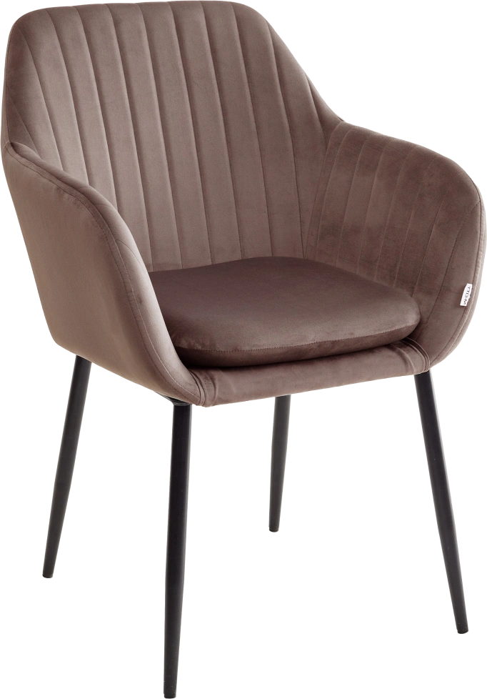 Стул Alabama, мягкий, Bluvel-38 Latte, велюр, черный каркас