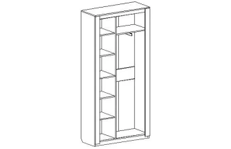 Шкаф двухдверный Элана, 101x41x208.5, распашной с полками, дуб сонома