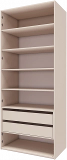 Шкаф двухдверный Лаура 6, распашной с ящиками, кашемир серый 