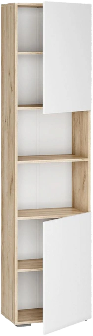 Стеллаж Алетра, ПО-500, дуб крафт серый / глянец белый