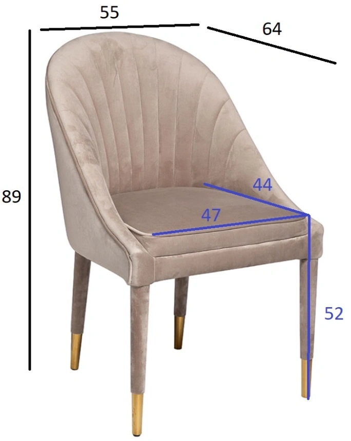 Стул 48MY-3607-1 PEG GO, мягкий, велюр, жемчужно-серый 